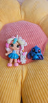 Unicorn girl (lapicero) and stich (en lapiz)