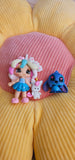 Unicorn girl (lapicero) and stich (en lapiz)