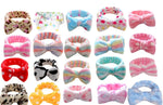 Diademas modernas/ Fashion Dot Printed Plush Bow Headbands Wash Face soft Hairband Makeup